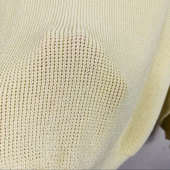 ARITZIA Wilfred Livvie Yellow Crewneck Sweater XS Waffle Knit Drop Shoulder - Picture 10 of 10
